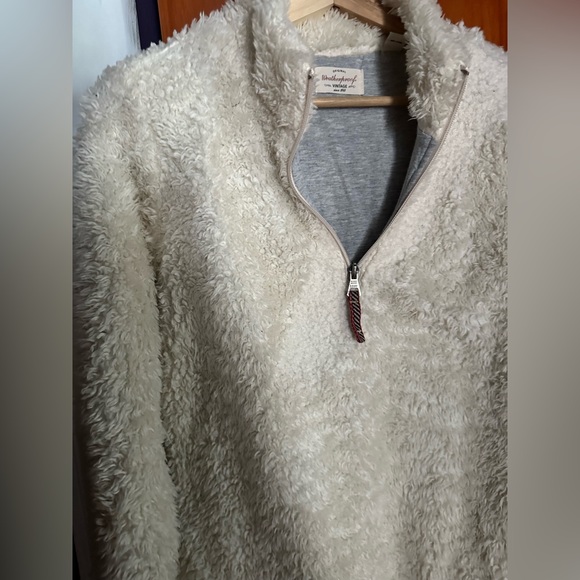 Cream Sherpa Style Original Weatherproof Vintage quarter zip Pullover Sweater - Picture 2 of 4